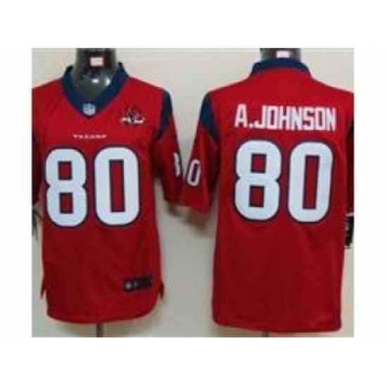 Nike Houston Texans 80 Andre Johnson red Limited W 10th Patch NFL Jersey